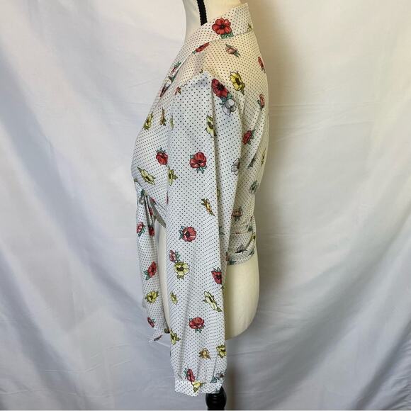 Nasty‎ Gal Collection Tied To You Floral Shirt Women’s Small Polka Dot Blouse - Picture 8 of 15